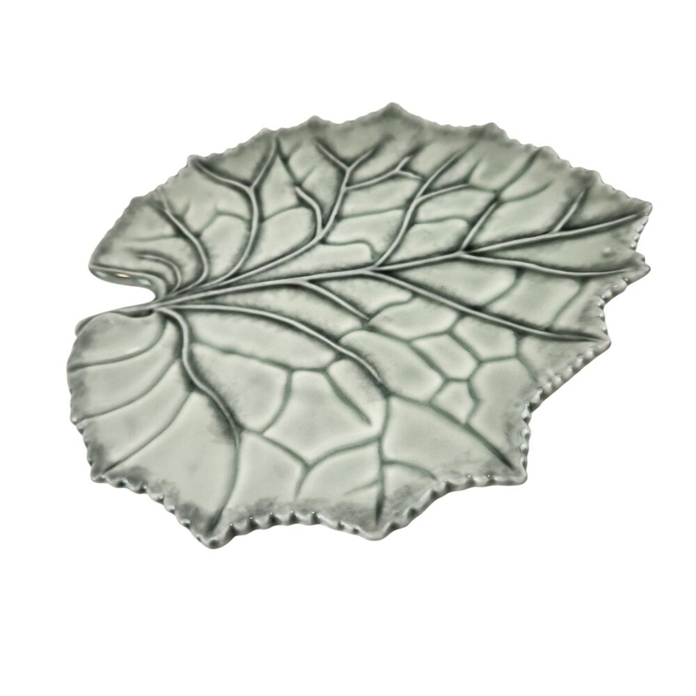 Christian Tortu Paris Leaf Plate VTG Ceramic Botanical Accent French Art Pottery